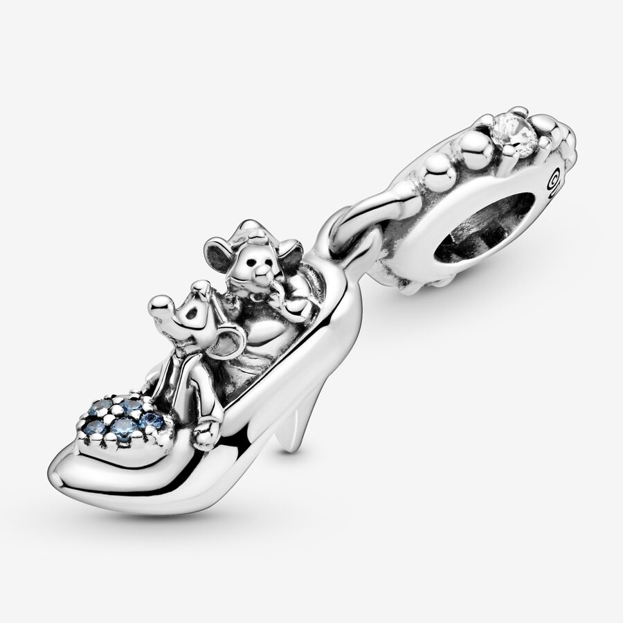 Pendre Pandora Disney Cinderella Glass Chaussons & Mice Argent | 5391-FZLJB