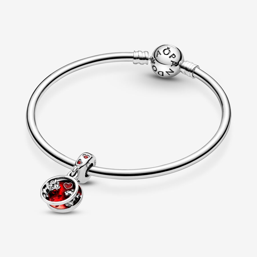 Pendre Pandora Disney Mickey Mouse & Minnie Mouse Love Kisses Argent | 2083-XOWJK