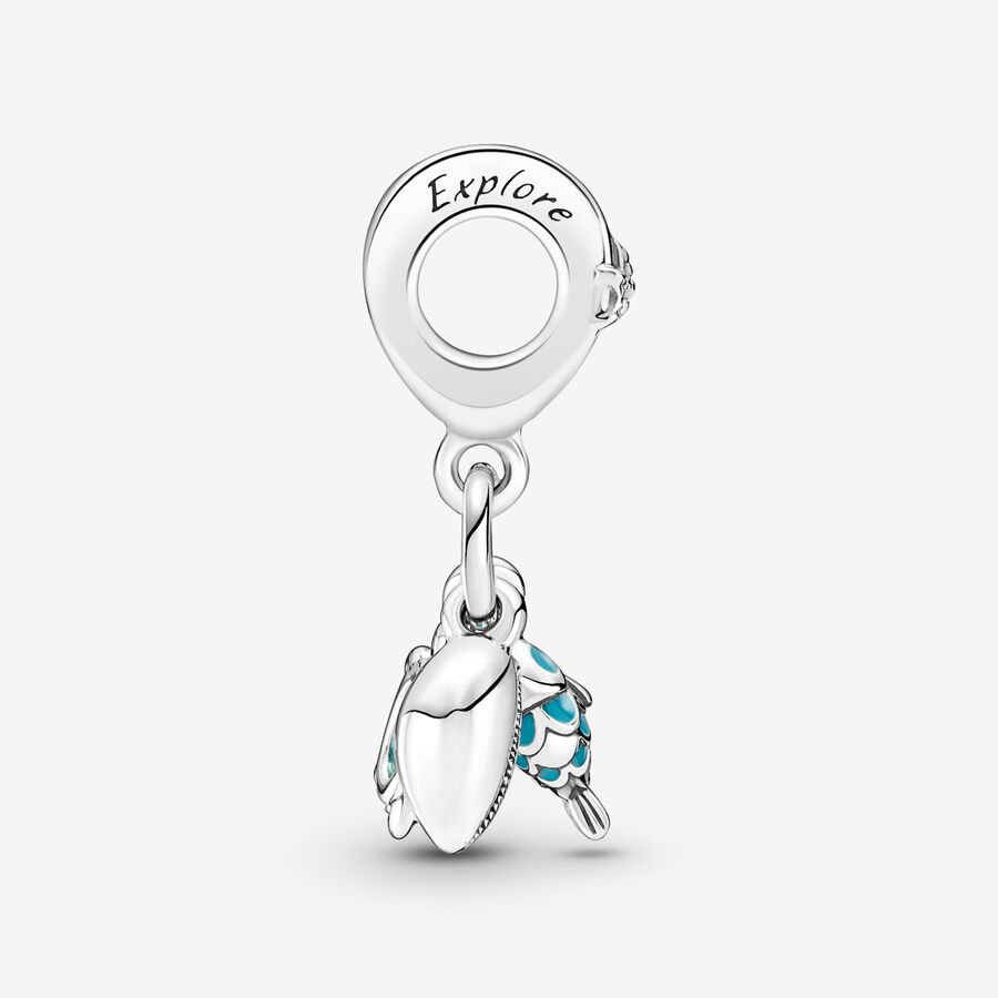 Pendre Pandora Fish Sea Turtle & Conch Triple Argent | 6291-XSUDF