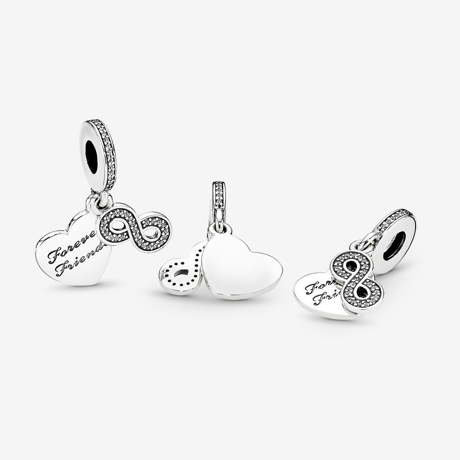 Pendre Pandora Forever Friends with Clear CZ Argent | 7489-ZTHOP