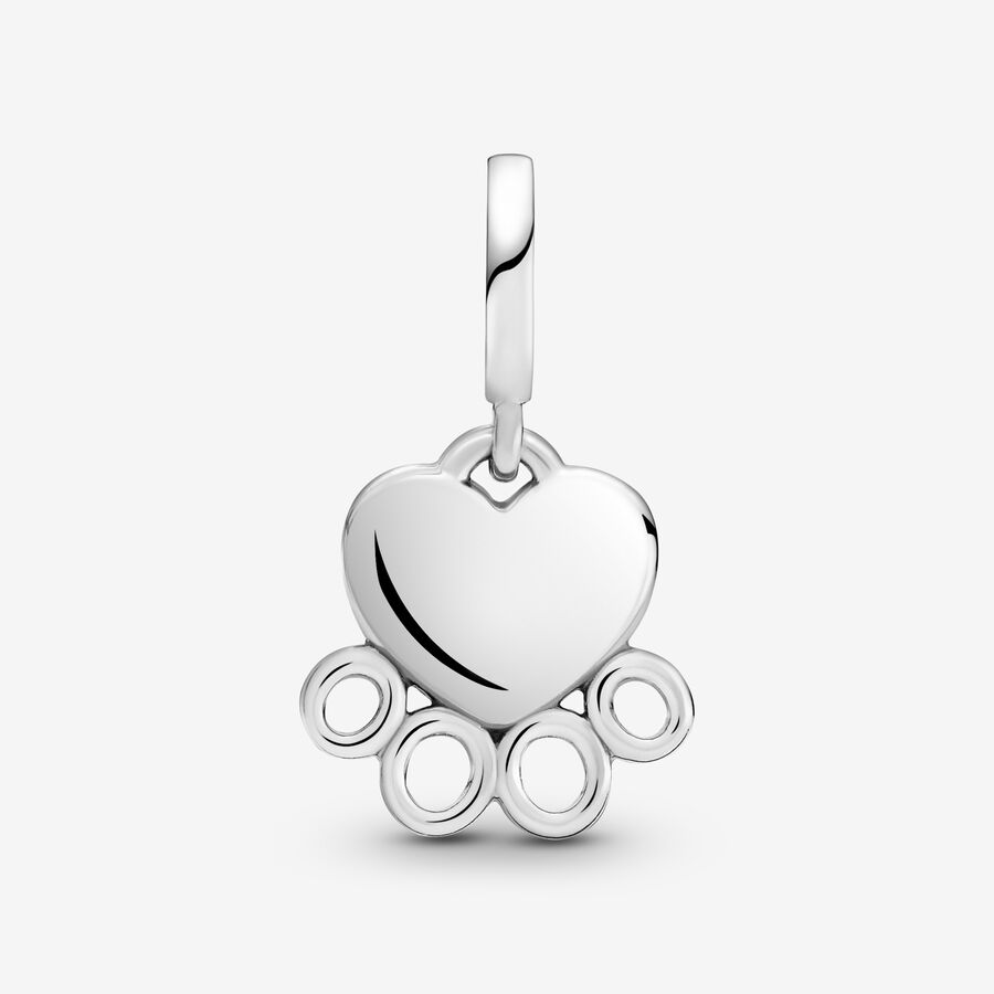 Pendre Pandora Hearts & Paw Print Argent | 4823-NDITH