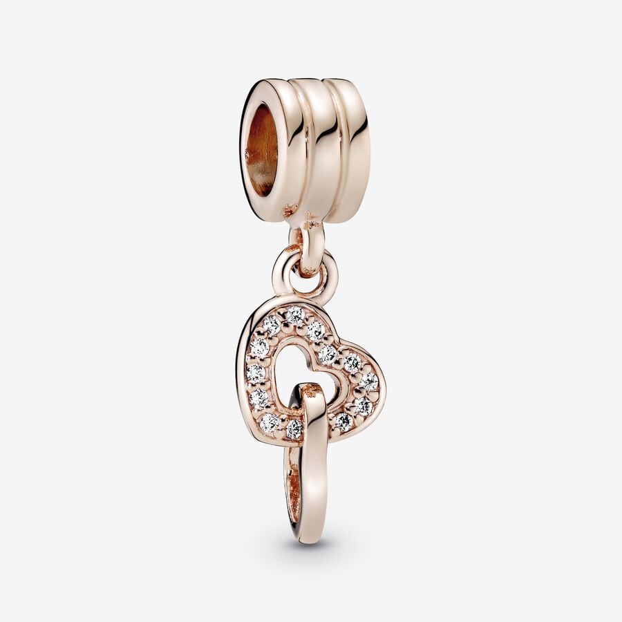 Pendre Pandora Interlocking Hearts Rose Doré | 5430-SOWHL