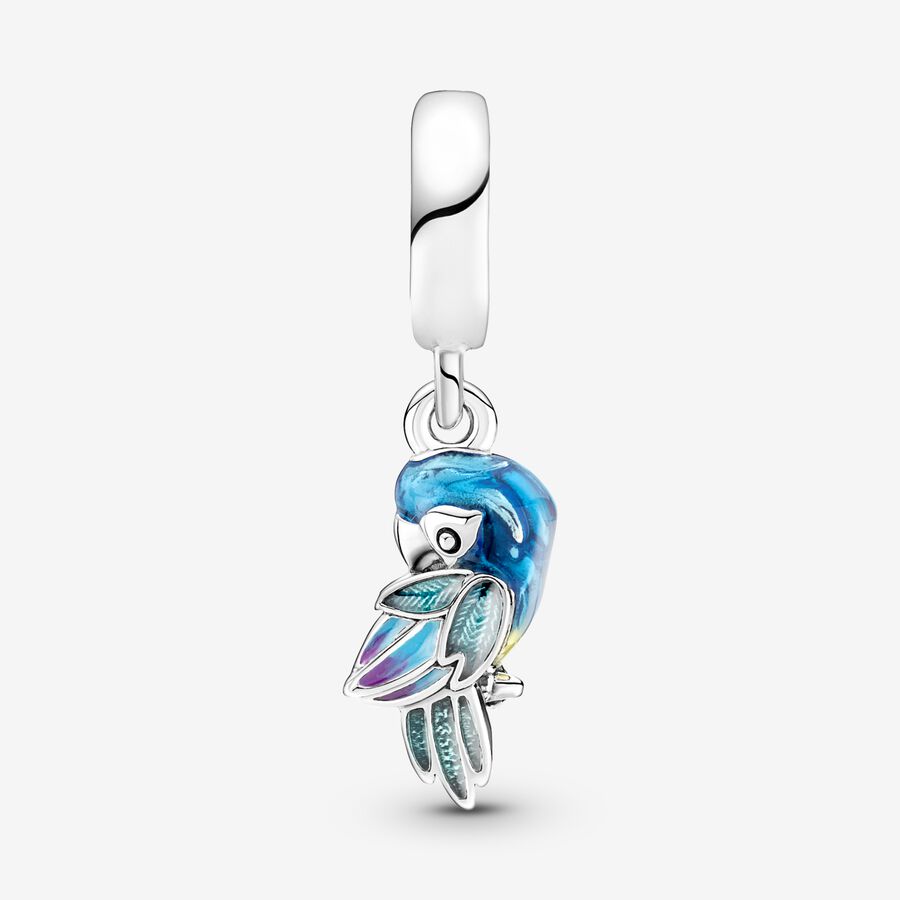 Pendre Pandora Jungle Paradise Parrot Argent | 6415-SJQHE