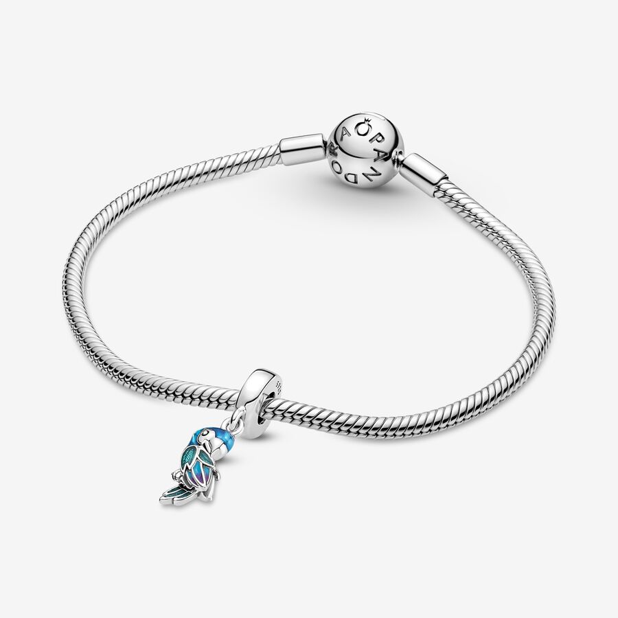 Pendre Pandora Jungle Paradise Parrot Argent | 6415-SJQHE