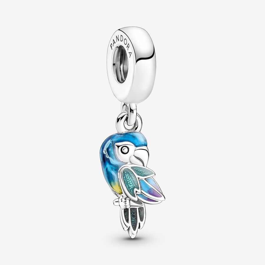 Pendre Pandora Jungle Paradise Parrot Argent | 6415-SJQHE