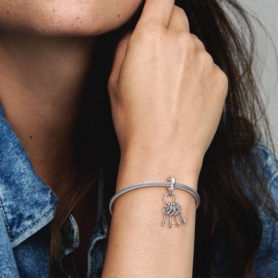 Pendre Pandora Keys of Love Argent | 7526-NFKSZ