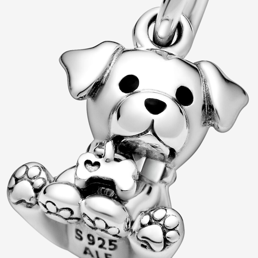 Pendre Pandora Labrador Puppy Argent | 6508-IYEHM