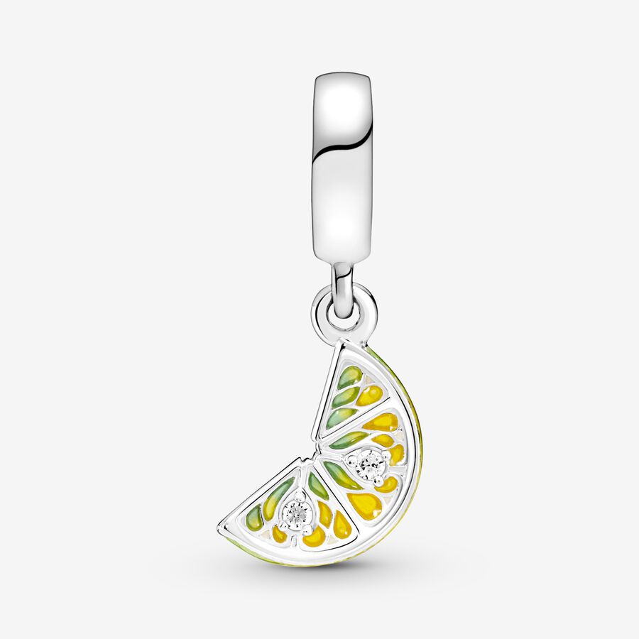 Pendre Pandora Lemon Slice Sparkling Fruit Argent | 7524-CXRGS