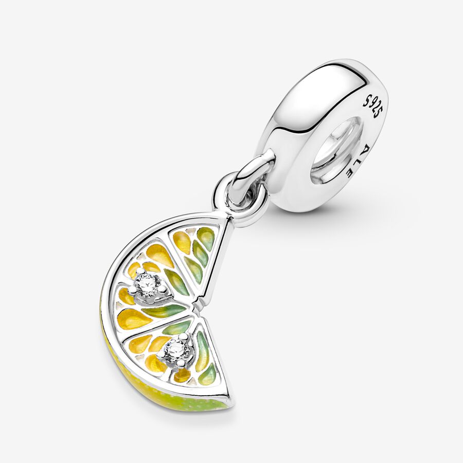 Pendre Pandora Lemon Slice Sparkling Fruit Argent | 7524-CXRGS