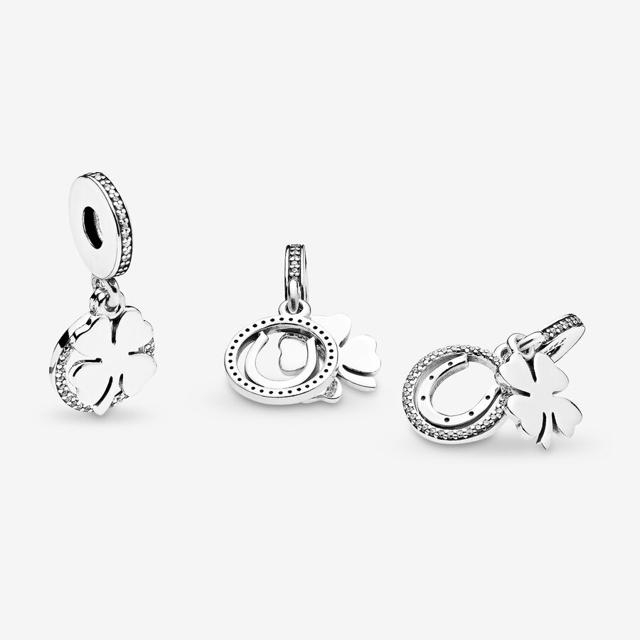 Pendre Pandora Lucky Four-Leaf Clover Argent | 1648-LOYHF