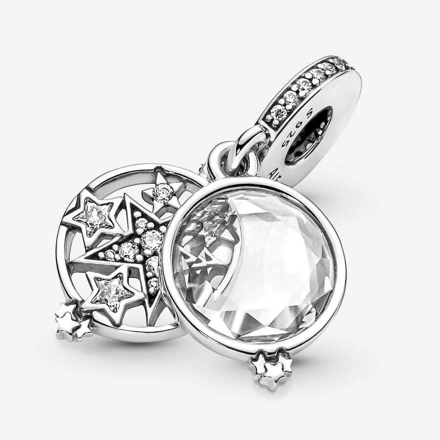 Pendre Pandora Magnified Star Double Argent | 2874-FAZNG