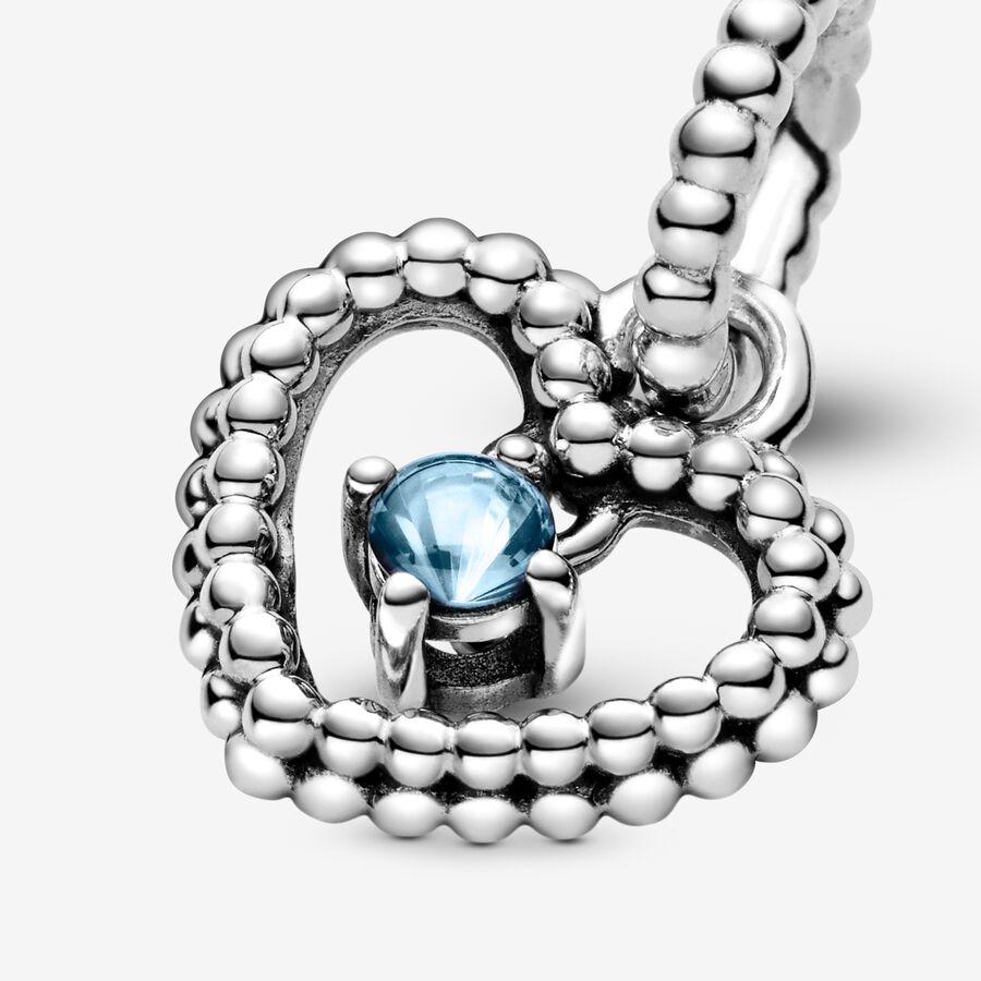 Pendre Pandora March Aqua Blue Beaded Argent | 5094-WEXZL