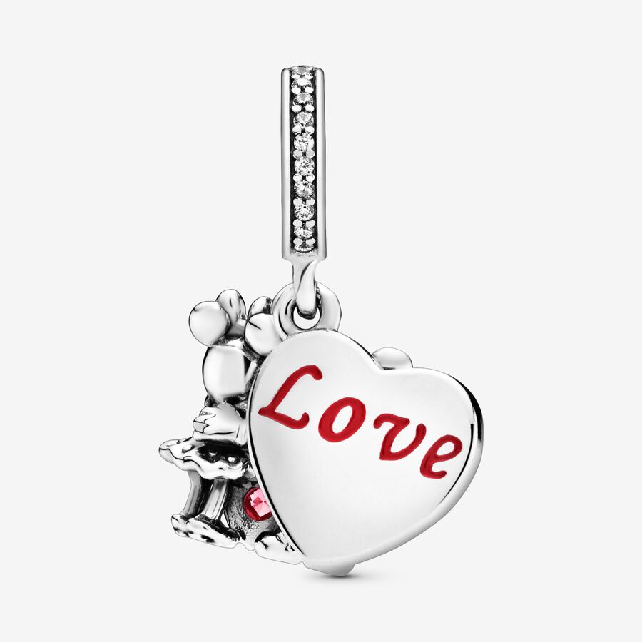 Pendre Pandora Minnie & Mickey With Love Argent | 2485-BYULC