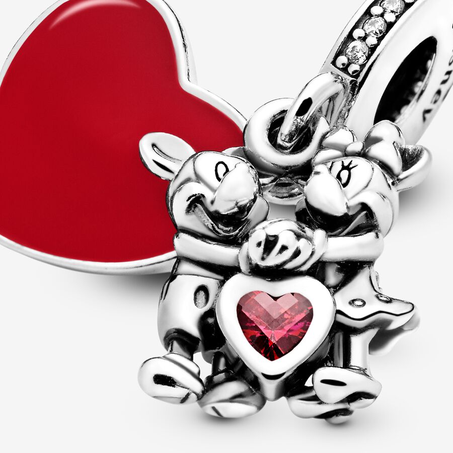 Pendre Pandora Minnie & Mickey With Love Argent | 2485-BYULC