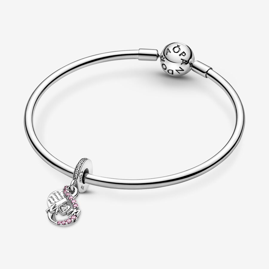 Pendre Pandora Mom Infinity Pave Double Argent | 4865-MOITC