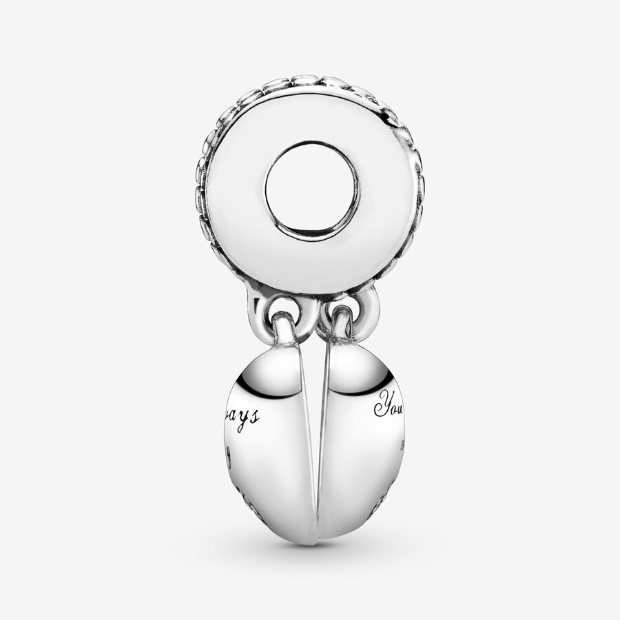 Pendre Pandora Mother & Daughter Hearts with Clear CZ Argent | 1306-IYXMD