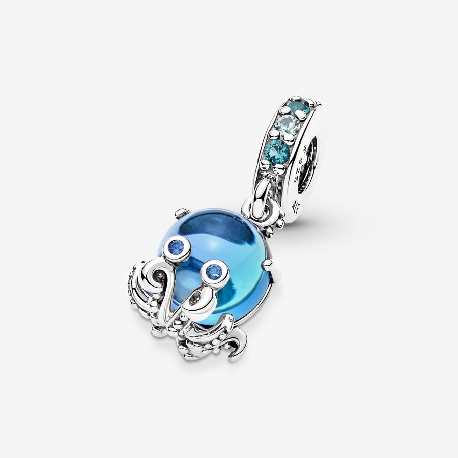 Pendre Pandora Murano Glass Cute Octopus Argent | 6913-EXVIN