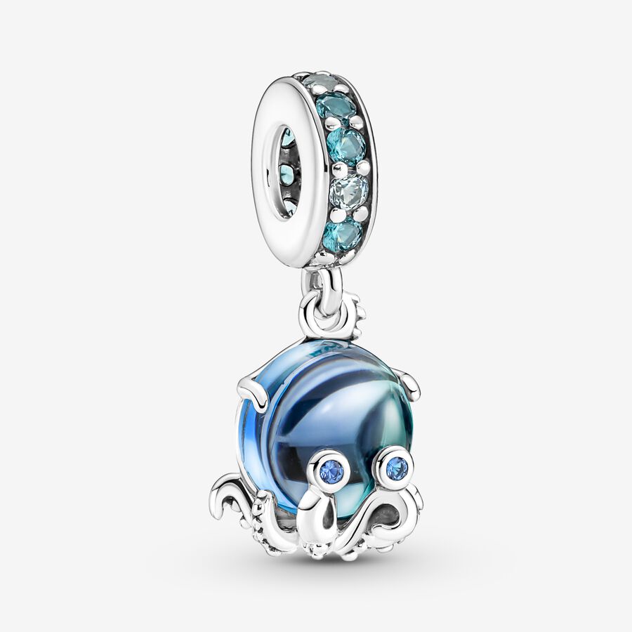 Pendre Pandora Murano Glass Cute Octopus Argent | 6913-EXVIN