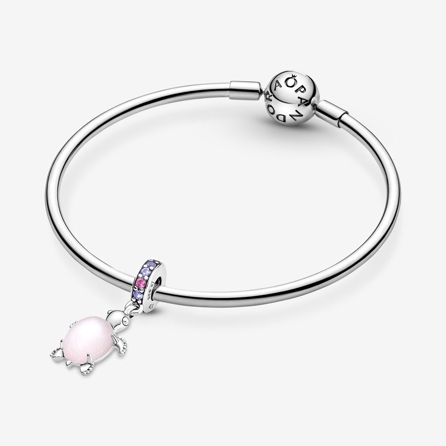 Pendre Pandora Murano Glass Pink Sea Turtle Argent | 9416-DTMYH