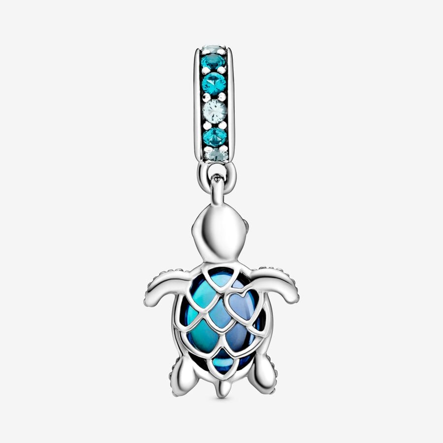 Pendre Pandora Murano Glass Sea Turtle Argent | 9345-IFDPM