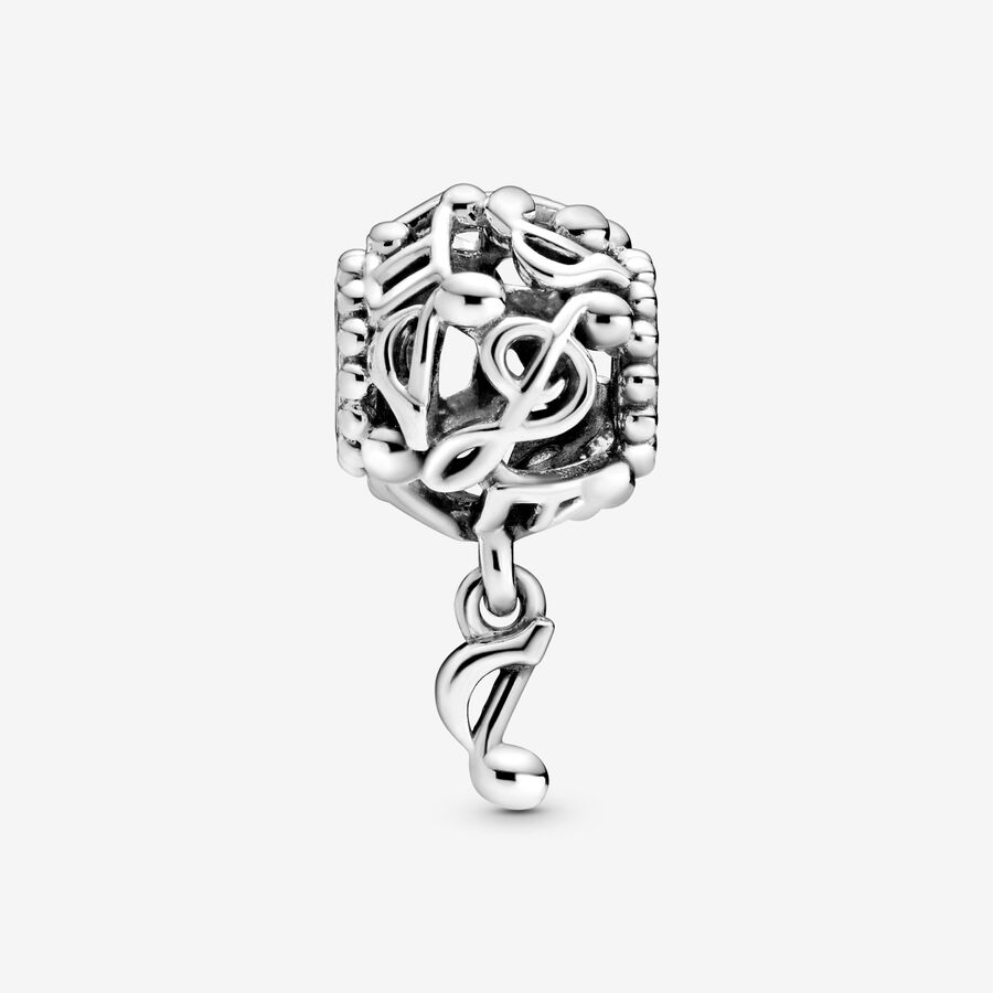 Pendre Pandora Openwork Music Notes Argent | 2846-JHQVU