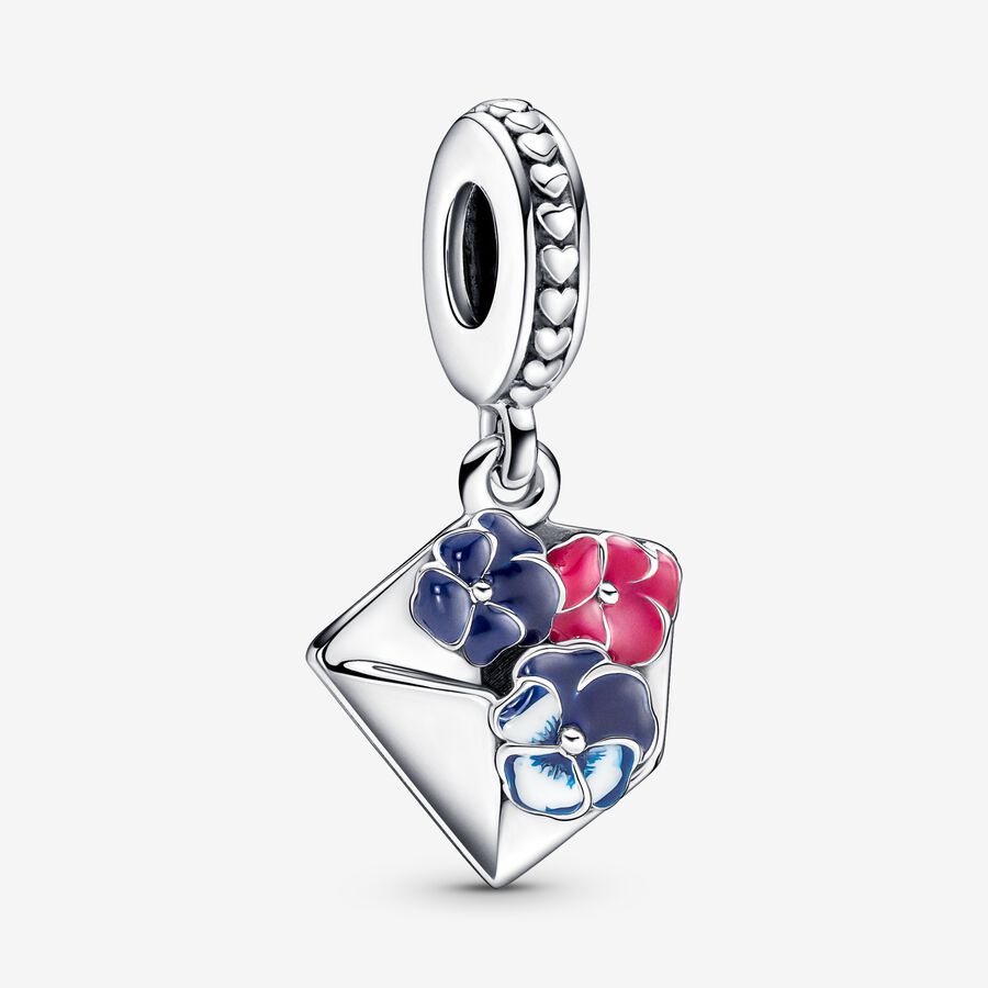 Pendre Pandora Pansy Flower Envelope Argent | 6715-ZGHKN