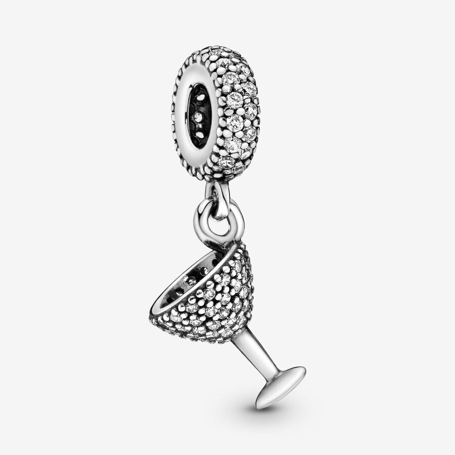 Pendre Pandora Pave Cocktail Glass Argent | 5710-NBYFQ