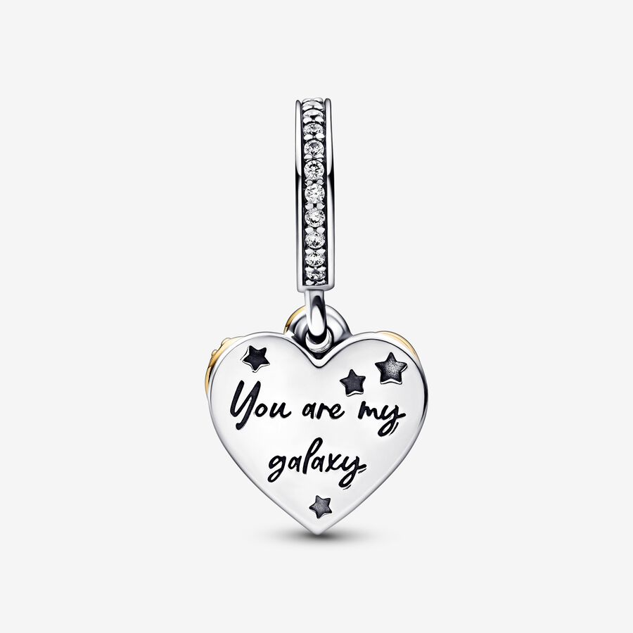 Pendre Pandora Shooting Star Hearts Double Two-tone | 2764-ATZXV