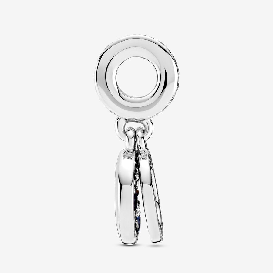 Pendre Pandora Sparkling Blue Disc Double Argent | 2415-RDXAJ