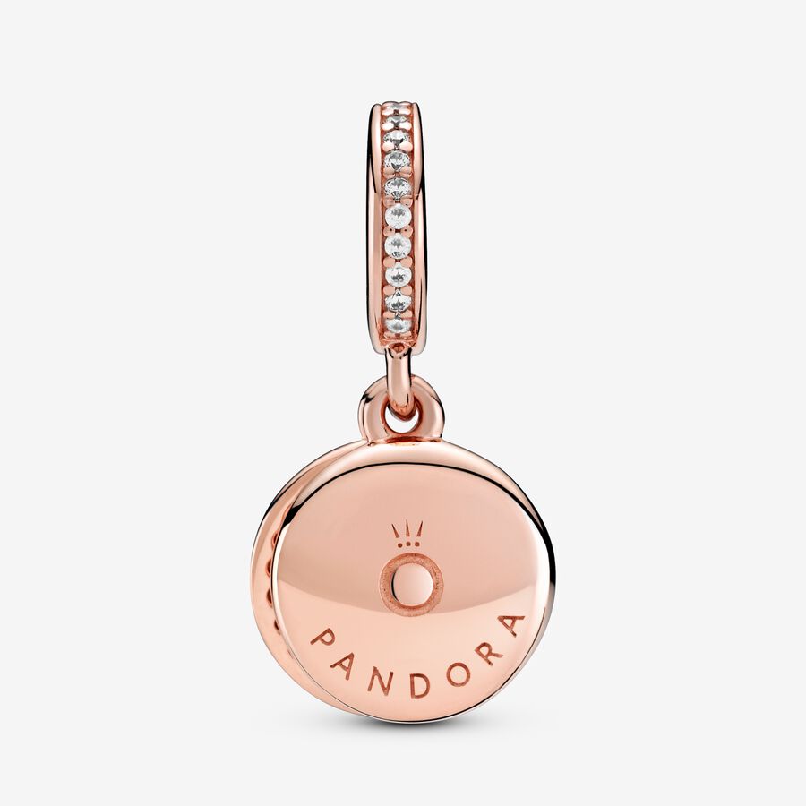 Pendre Pandora Sparkling Light Blue Disc Double Rose Doré | 5042-AWGXY