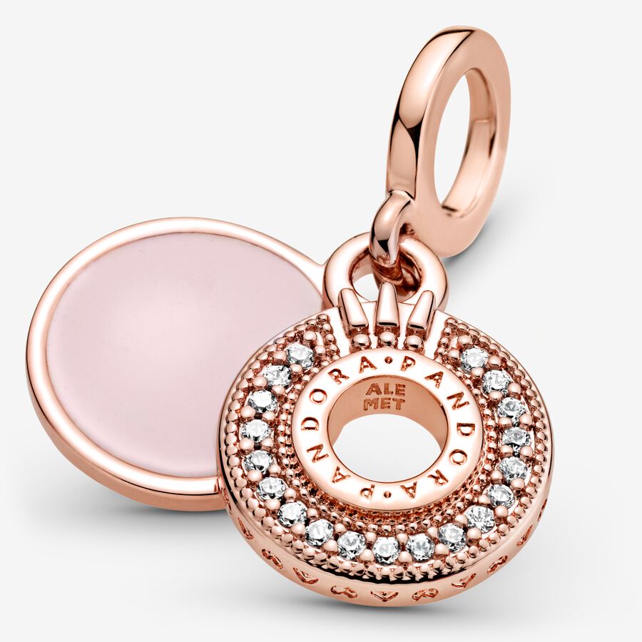 Pendre Pandora Sparkling Pave Crown O Rose Doré | 7502-ZITHC