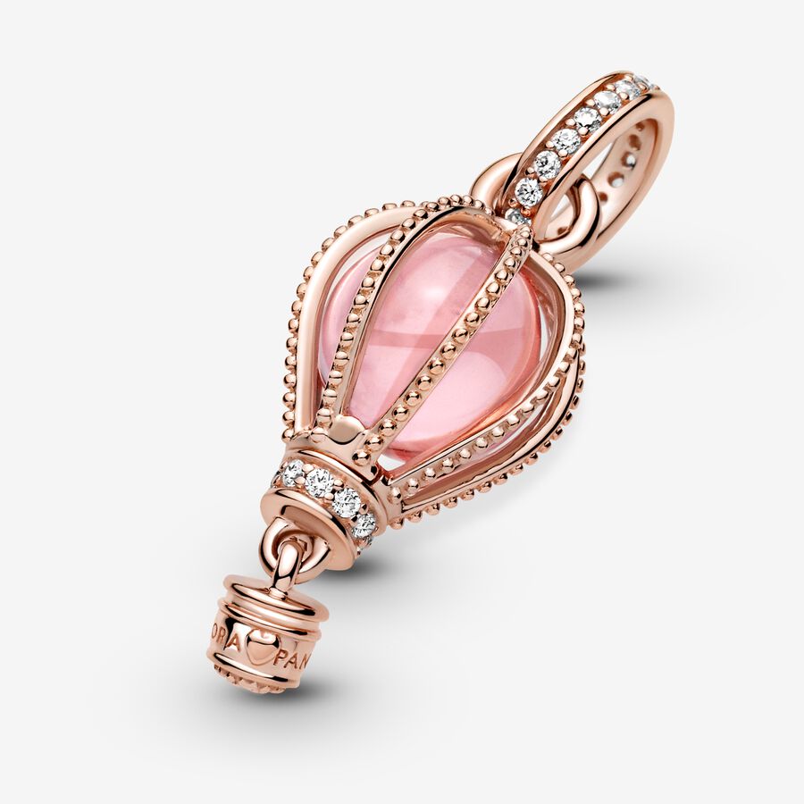 Pendre Pandora Sparkling Pink Hot Air Balloon Rose Doré | 5248-HDFSW