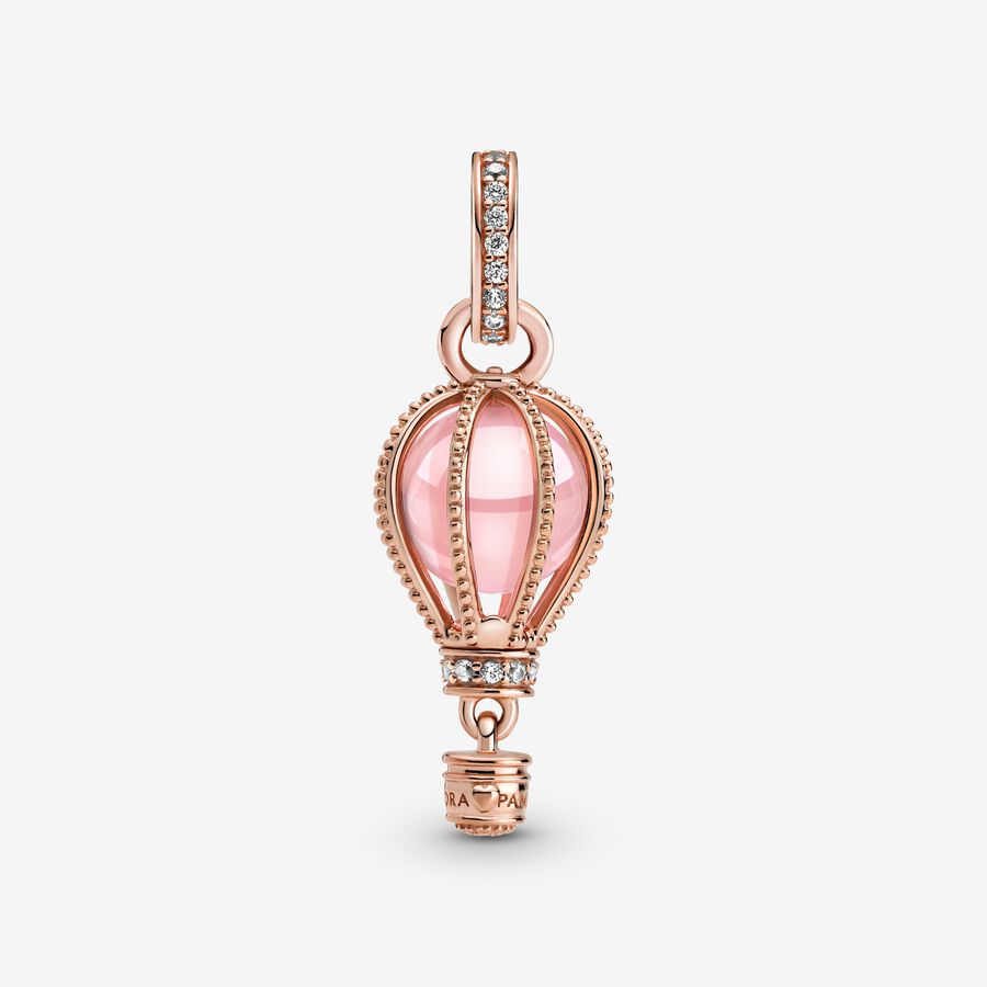 Pendre Pandora Sparkling Pink Hot Air Balloon Rose Doré | 5248-HDFSW