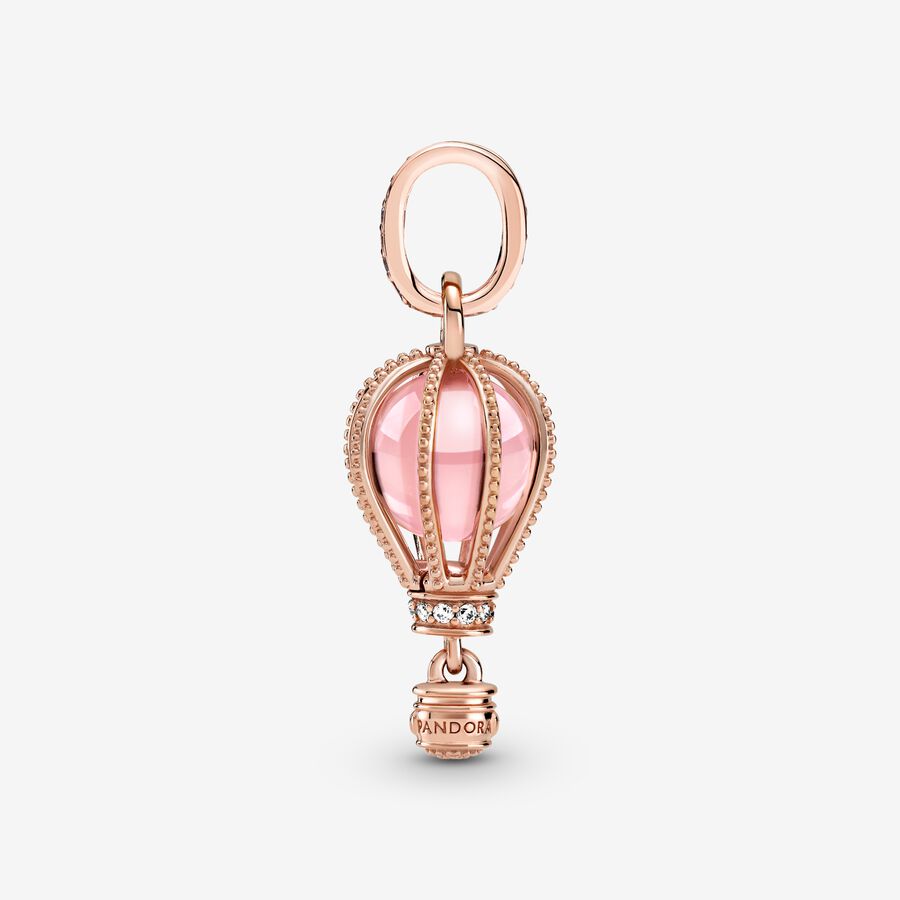 Pendre Pandora Sparkling Pink Hot Air Balloon Rose Doré | 5248-HDFSW