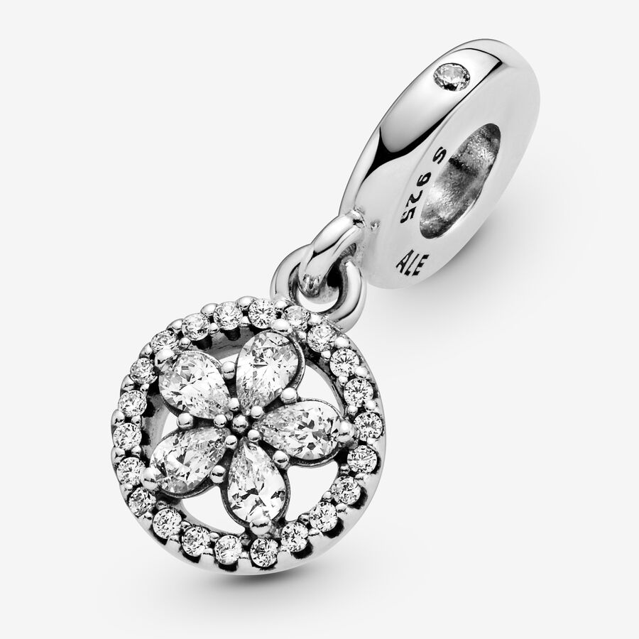 Pendre Pandora Sparkling Snowflake Circle Argent | 3591-ZLJIQ