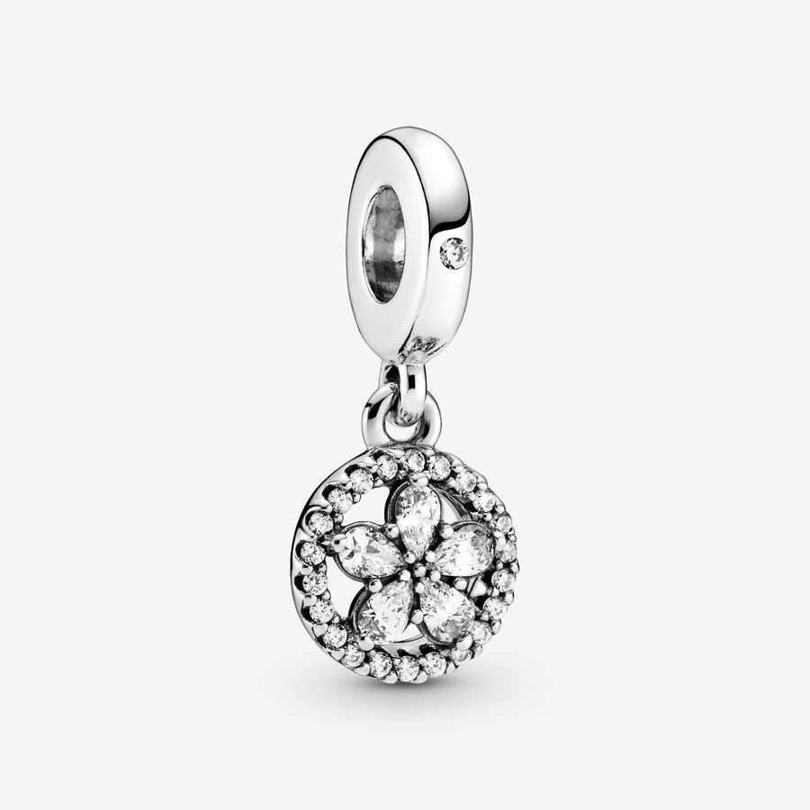 Pendre Pandora Sparkling Snowflake Circle Argent | 3591-ZLJIQ