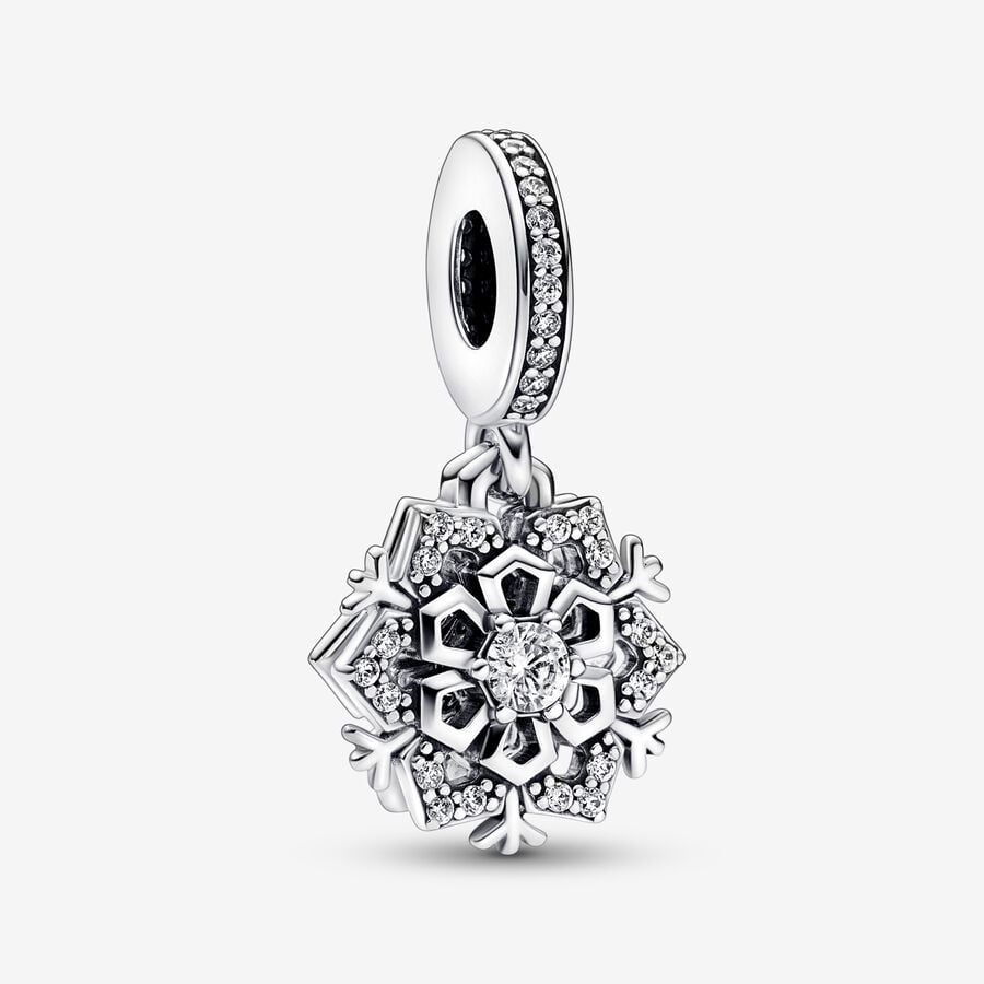 Pendre Pandora Sparkling Snowflake Double Argent | 4730-MOFGY