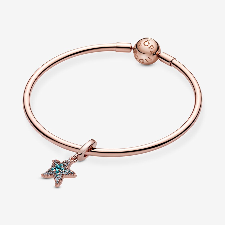 Pendre Pandora Sparkling Starfish Rose Doré | 4193-DTSYU