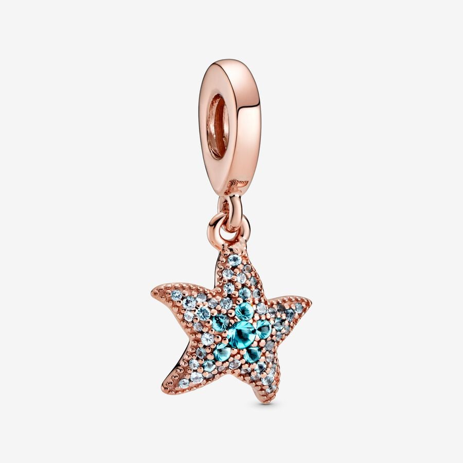 Pendre Pandora Sparkling Starfish Rose Doré | 4193-DTSYU