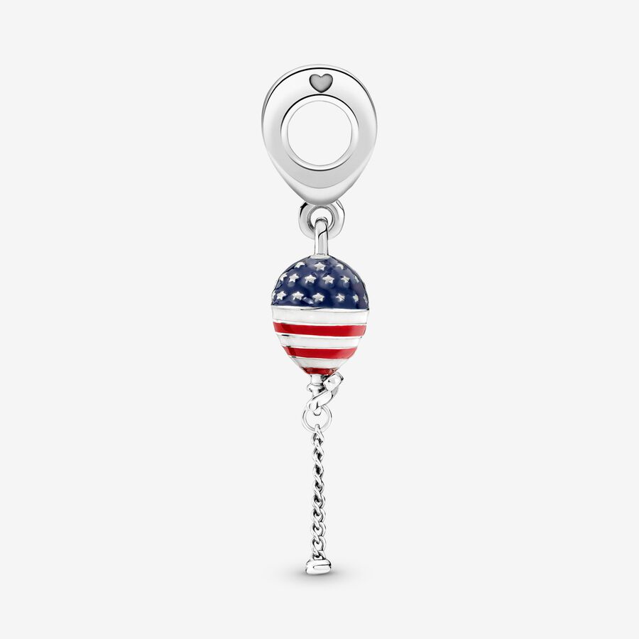 Pendre Pandora Stars Stripes & Bow Balloon Argent | 8561-RYOXV