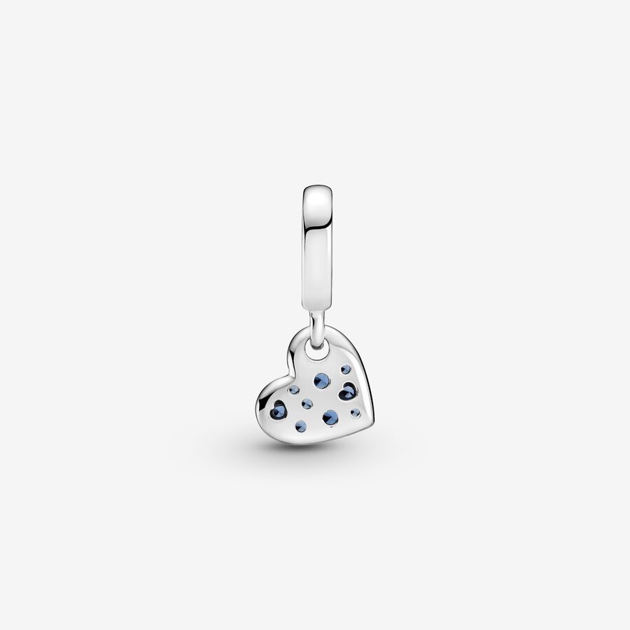 Pendre Pandora Stellar Blue Pave Tilted Argent | 9273-XKSPF