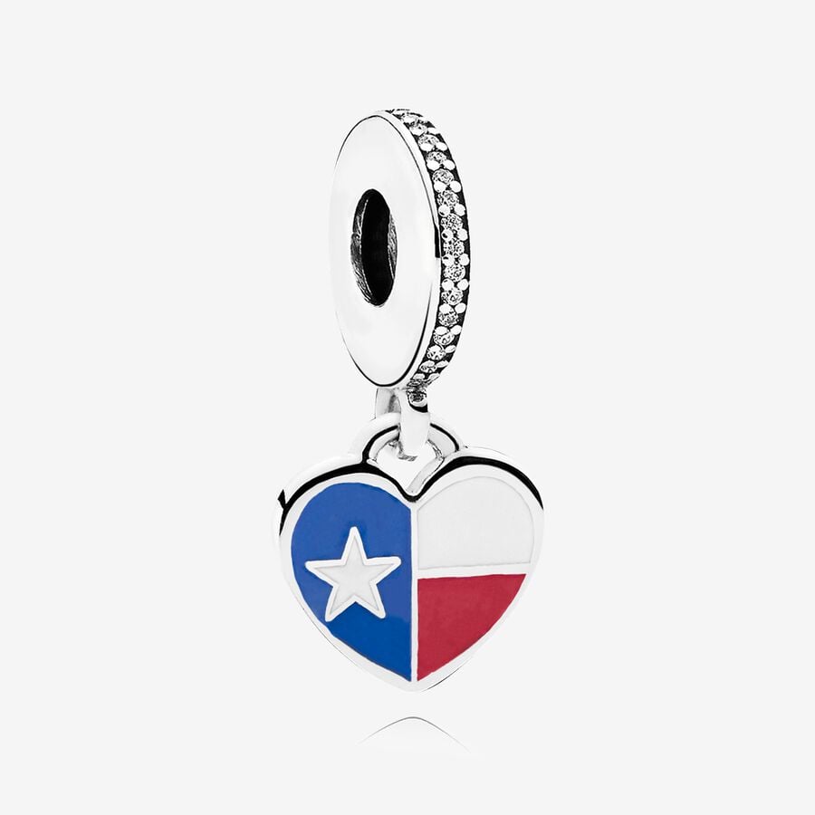 Pendre Pandora Texas Flag Charm Mixed Enamel Argent | 9805-FVHJU