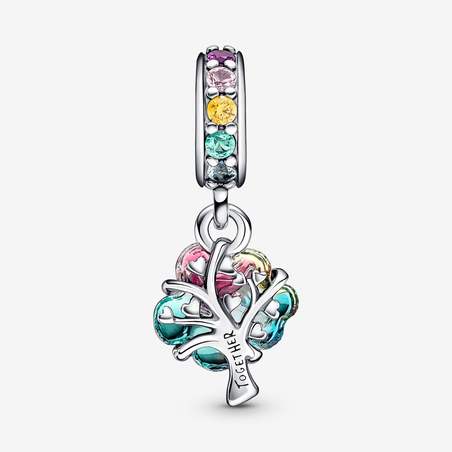 Pendre Pandora Togetherness Tree Murano Glass Argent | 5140-AUBLO