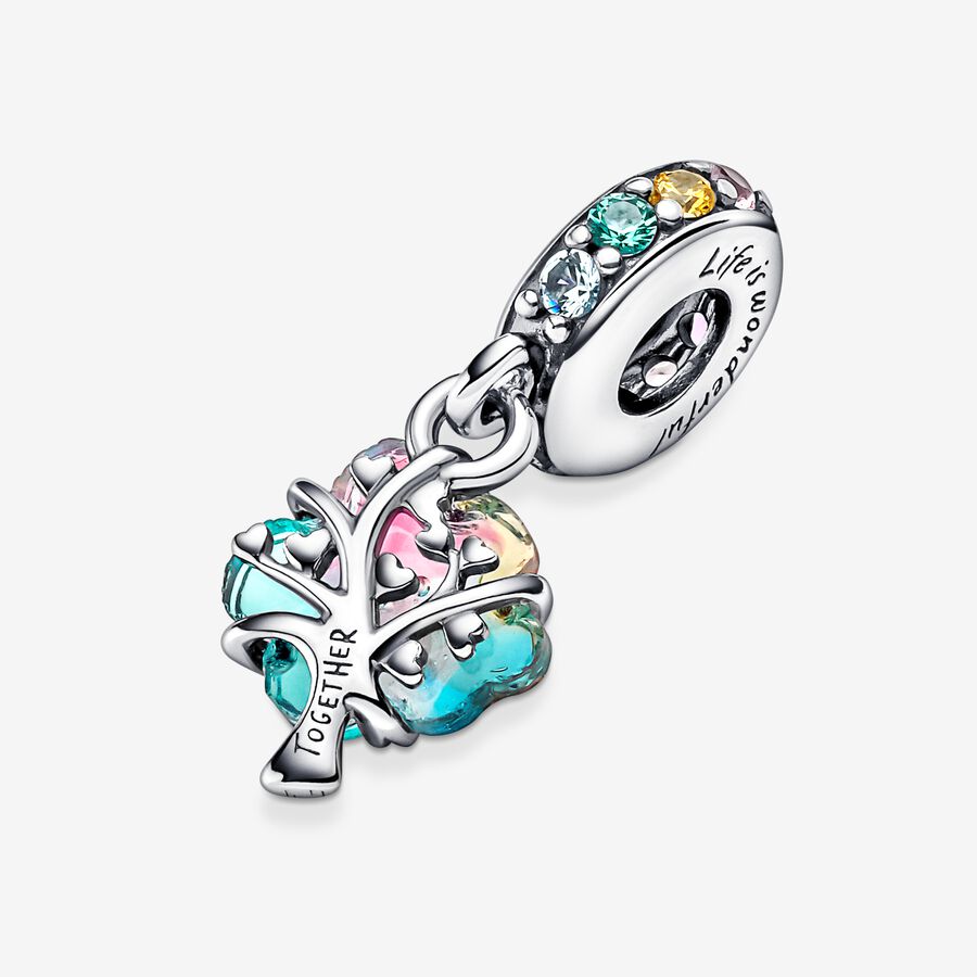 Pendre Pandora Togetherness Tree Murano Glass Argent | 5140-AUBLO