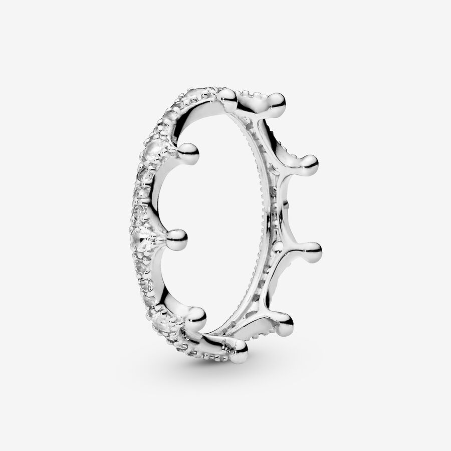 Petit Doigt Pandora Clear Sparkling Crown Argent | 8671-JFWTA