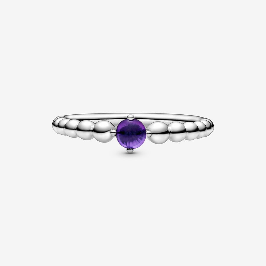 Pierre De Naissance Pandora February Purple Beaded Argent | 4081-FWYZE