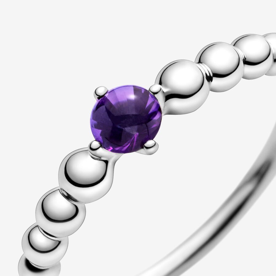 Pierre De Naissance Pandora February Purple Beaded Argent | 4081-FWYZE