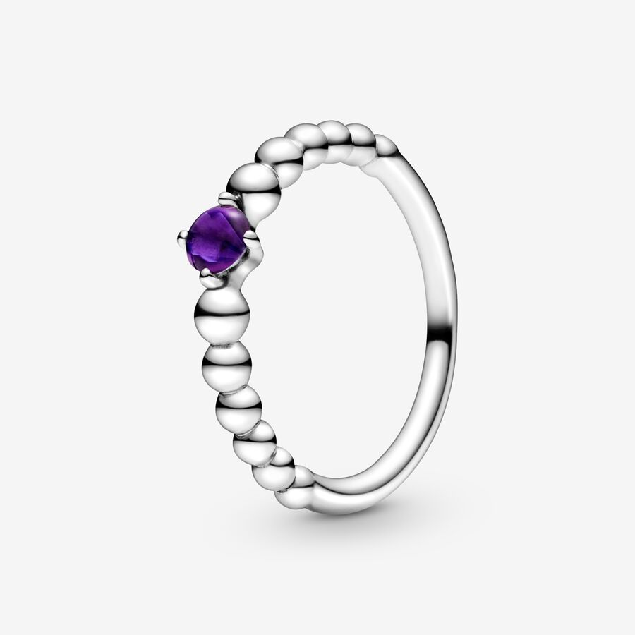 Pierre De Naissance Pandora February Purple Beaded Argent | 4081-FWYZE