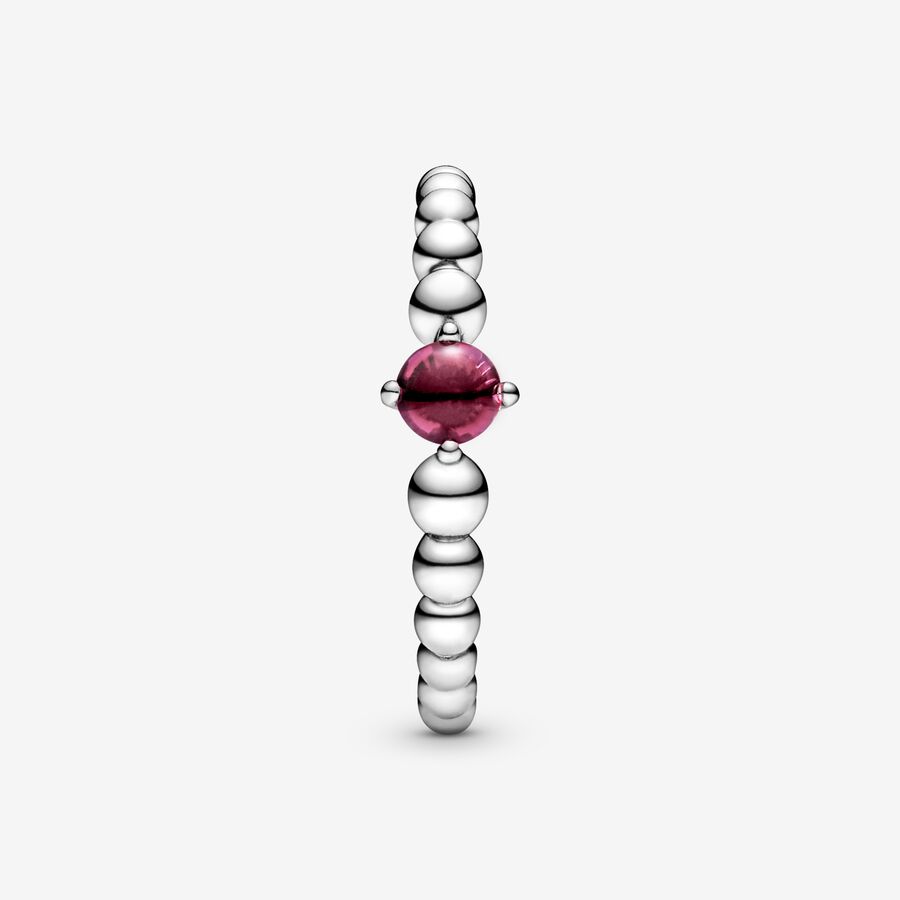 Pierre De Naissance Pandora July Blazing Red Beaded Argent | 0193-USXRD