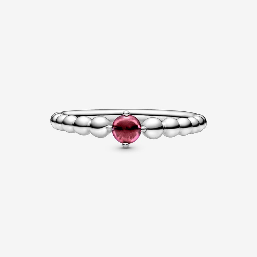 Pierre De Naissance Pandora July Blazing Red Beaded Argent | 0193-USXRD